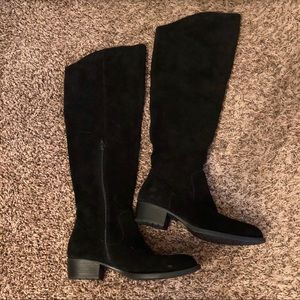 Black Suede Over the Knee Boots Size 8.5